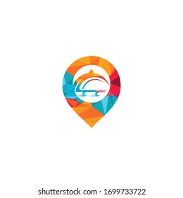 Pin food delivery Map location. Delivery logo concept.	
