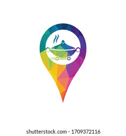 Pin food delivery Map location. Delivery logo concept.