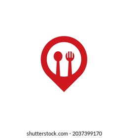 Pin Food Location Icon Design