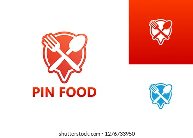 Pin Food Logo Template Design Vector, Emblem, Design Concept, Creative Symbol, Icon