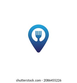 Pin fork concept logo illustration.