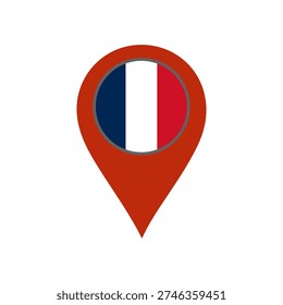 pin with the France flag vector 
Vector pin with the flag on a white background