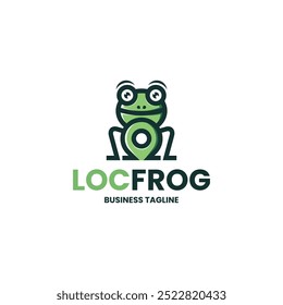 pin frog location logo vector