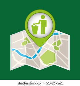 pin garbage trash can recycle icon vector illustration eps 10