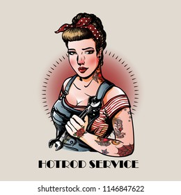 pin up girl hotrod service