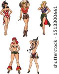 Pin Up Girls Retro Sailor Tattoo Style Number Two