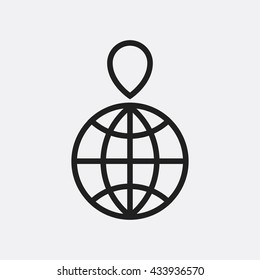 Pin globe Icon