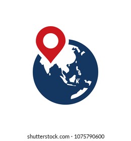 Pin Globe Icon Design