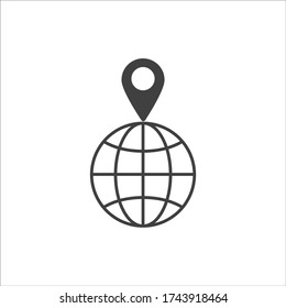 icono de pin to globo en aislado blanco
