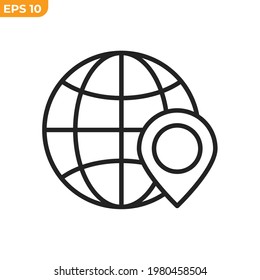 pin globe icon symbol template for graphic and web design collection logo vector illustration
