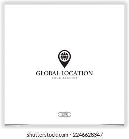 pin globe logo premium elegant template vector eps 10