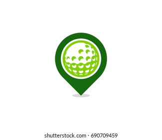 Pin Golf Icon Logo Design Element