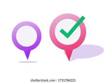 Pin gps pointer markers for map location icon vector or position and destination point violet purple color isolated clipart