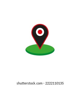 pin green circle. Concept graphic design element. Vector illustration. stock image.