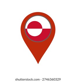pin with the greenland flag vector 
Vector pin with the flag on a white background