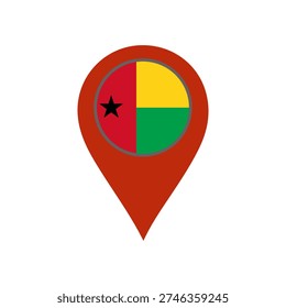 pin with the Guinea Bissau flag vector 
Vector pin with the flag on a white background