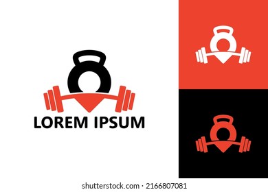 Pin gym logo template design vector