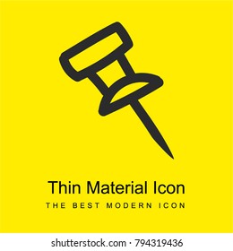 Pin hand drawn irregular outline bright yellow material minimal icon or logo design