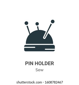 Pin holder glyph icon vector on white background. Flat vector pin holder icon symbol sign from modern sew collection for mobile concept and web apps design.