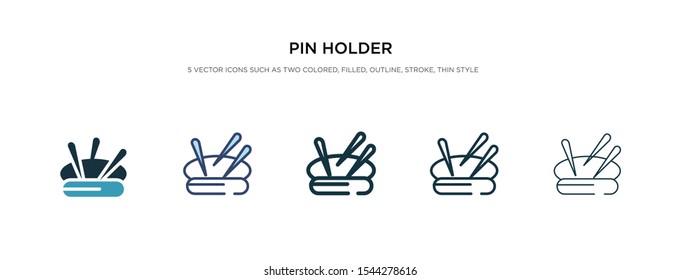 pin holder icon in different style vector illustration. two colored and black pin holder vector icons designed in filled, outline, line and stroke style can be used for web, mobile, ui