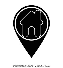 icono del pin home, vector del pin, ilustración del hogar