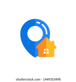pin home location icon vector design. pin map sign symbol design