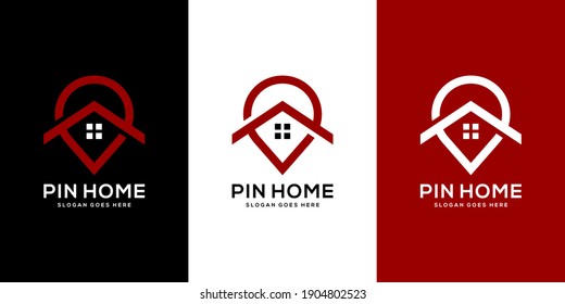 pin home logo vector design