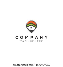 The pin of homes logo vector template
