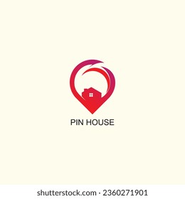 Pin house icon design with unique idea