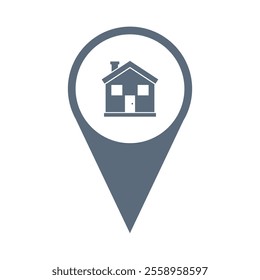 Pin house illustrated on white background