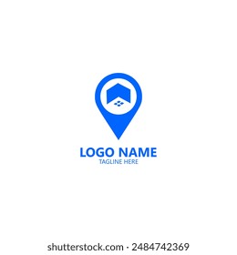 pin house logo design vector template