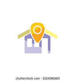 Pin House Logo Icon Design