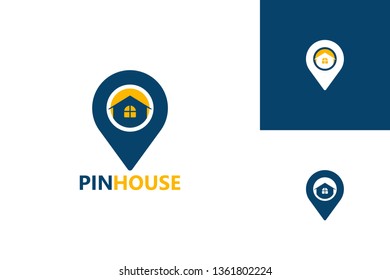 Pin House Logo Template Design Vector, Emblem, Design Concept, Creative Symbol, Icon