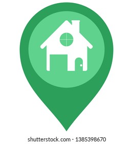 pin house vector. to find address or to search home