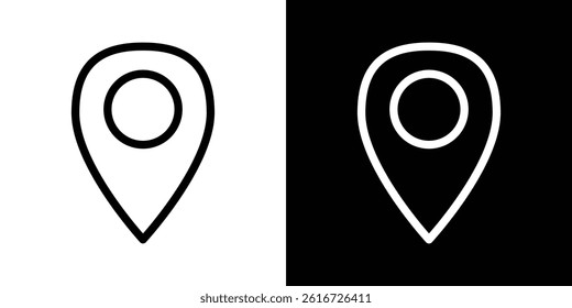 Pin icon for banner and packaging design. Vector illustration