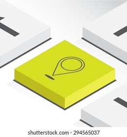 pin icon button isometric