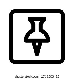 Icono de pin. El ícono se puede utilizar para Sitios web, Plantillas impresas, Plantillas de presentación, ilustraciones, etc