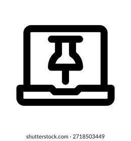 Icono de pin. El ícono se puede utilizar para Sitios web, Plantillas impresas, Plantillas de presentación, ilustraciones, etc