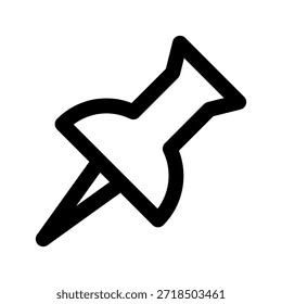 Icono de pin. El ícono se puede utilizar para Sitios web, Plantillas impresas, Plantillas de presentación, ilustraciones, etc