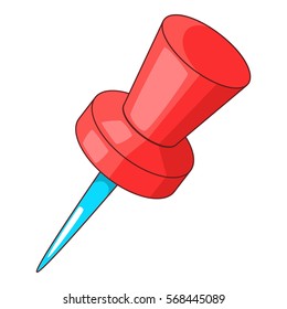 Pin icon. Cartoon illustration of pin vector icon for web