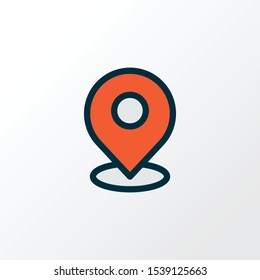 Pin icon colored line symbol. Premium quality isolated location element in trendy style.