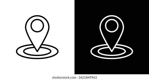 Pin icon concept stroke on white background