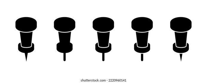 pin icon. pin, dart, navigation, object, and pointer. black pin style - stock vector.	
