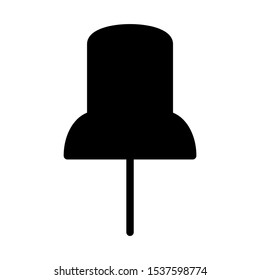Pin icon design. Pin icon in flat style design. Vector illustration.