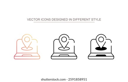 Pin icon design with white background stock illustration