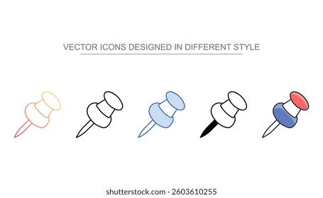Pin icon design with white background stock illustration