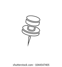 Pin icon. Element of navigator signs for mobile concept and web apps. Thin line  icon for website design and development, app development. Premium icon on white background