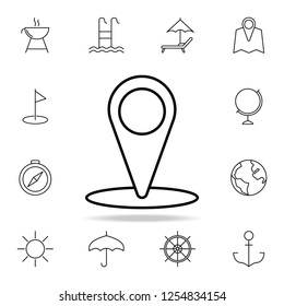 pin icon. Element of simple icon for websites, web design, mobile app, info graphics. Thin line icon for website design and development, app development on white background
