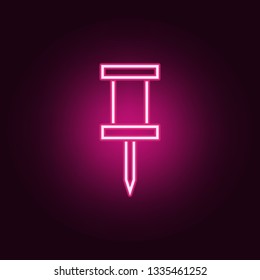 pin icon. Elements of Scientifics study in neon style icons. Simple icon for websites, web design, mobile app, info graphics