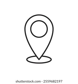Pin icon Flat art in black and white isolated